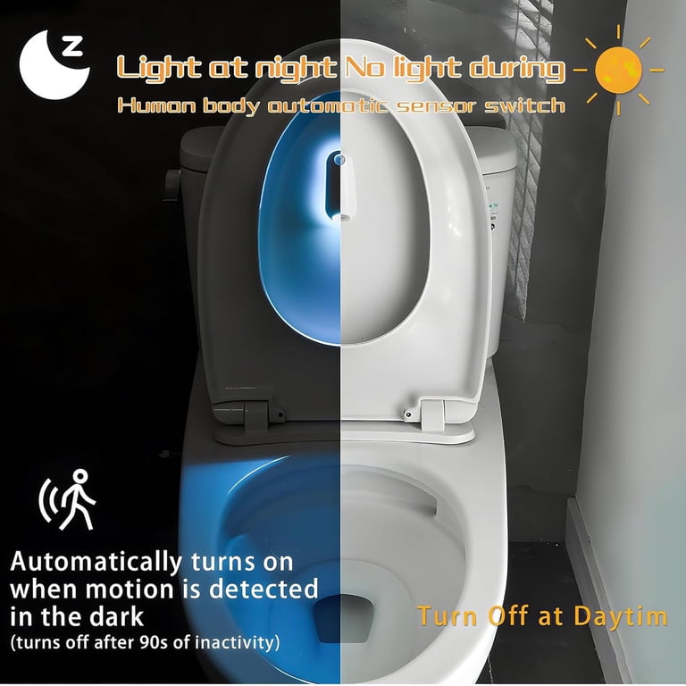 MIEFL Motion-Activated Toilet Light 2-Pack – 16 Color LED Bowl Glow For Bathroom, Fun Night Light Gift