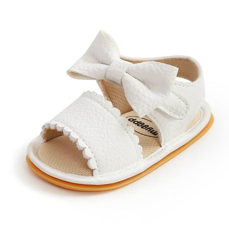 

WREESH Baby and Toddler Bowknot Closed Toe Sandals: New Summer Arrival for Stylish and Comfortable Footwear White