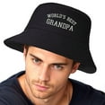 thumbnail image 4 of Worlds Best Grandpa Print Summer Bucket Hat for Women Men,Made In USA,Sun Hat For Golf Travel Beach Fishing Hat, 4 of 8