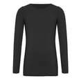 thumbnail image 5 of Raenseen Kids Girls Seamless Thermal Underwear Tops Long Sleeve Pullover Top Undershirt Black M, 5 of 7
