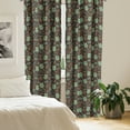 thumbnail image 3 of Ambesonne Owl Print 4-Panel Curtains, Night Birds Berries Art, 56"x84", Brown Green, 3 of 4