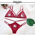 thumbnail image 3 of Conjunto de ropa interior de encaje Sexy para mujer, pegatinas bordadas de Hello Kitty, sujetador femenino, bragas Y2K, traje de Bikini Kuromi Melody, regalo, 3 of 4