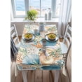 thumbnail image 3 of Beach Coastal Beige Rectangle Tablecloth, Nautical Shell Starfish Coral Summer Waterproof & StainResistant Tablecloth, Washable Oil-proof Table Cover for Dining/Party/Wedding/Camping/Buffet 52x70 In, 3 of 9