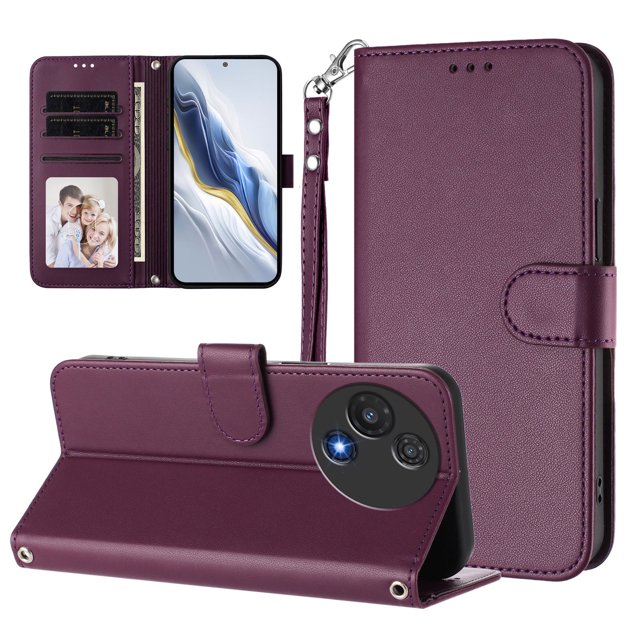 GANGXUN Wallet Case for TCL 60 5G – Magnetic Closure, RFID Blocking, Wrist Strap, Wireless Charging Compatible