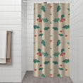 thumbnail image 2 of Beige Christmas Holly Pattern Shower Curtain 36"x72" ,Bathroom Decorative Shower Curtains Set with 12 Hooks,Modern Waterproof Washable Shower Curtain, 2 of 6