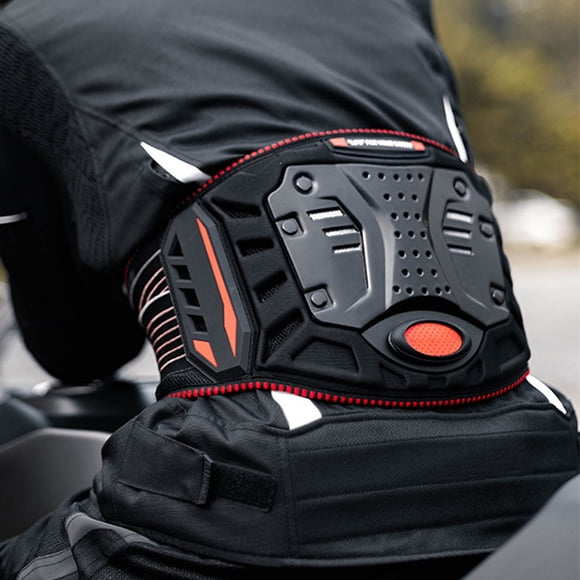 Cinturón De Riñón Profesional De Motocicletas, Concha De TPU Rojo Negro Transpirable, Cinturón De Cintura Para Entusiastas Del Ciclismo