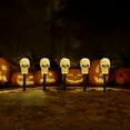 thumbnail image 6 of KyFree Halloween Decoration, 5PK Holiday Skull Pathway Lights, Waterproof & Battery Operated Skull Stake Lights for Holiday Decorations Outdoor Garden Yard Pathway Decor, 6 of 7