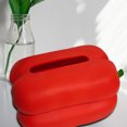 thumbnail image 1 of Organizador de caja de pañuelos personalizado | Vinilo PVC con forma de pimiento rojo | Almacenamiento moderno decorativo | Soporte multiusos impermeable | 24x13x12cm | Decoración de coches para, 1 of 6