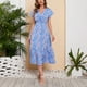 thumbnail image 2 of Vestidos Para Mujer Vestidos Casuales Moda Con Cuello en V Estampado Froral Vestido Suelto de Manga Corta Odeerbi  ODB158363, 2 of 9