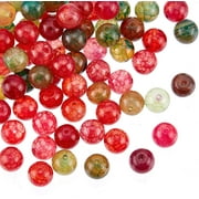 96pcs Natural Tourmaline Beads 8mm Colorful Round Tourmaline Beads Round Loose Gemstones Beads Energy Stone