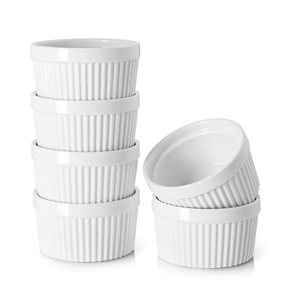 Ramekins DOWAN, de porcelana, apto para horno, 240 ml, para crema brulee