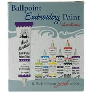 Aunt Martha's Ballpoint 8-Pack Embroidery Paint, Jewel Colors