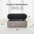 thumbnail image 3 of Comfort Stretch 45x16.5 Inch Gray Teddy Storage Ottoman Bench,Oval Footrest with Anti-Slip Legs, 3 of 10