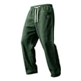 thumbnail image 3 of Men's Loose Hemp Blend Trousers Pants Beach Breathable Lightweight Elastic Drawstring Slim Casual Daily Summer Holiday Travel Streetwear Hiking Swim Gym Workout | Zenithor,Green S, 3 of 6