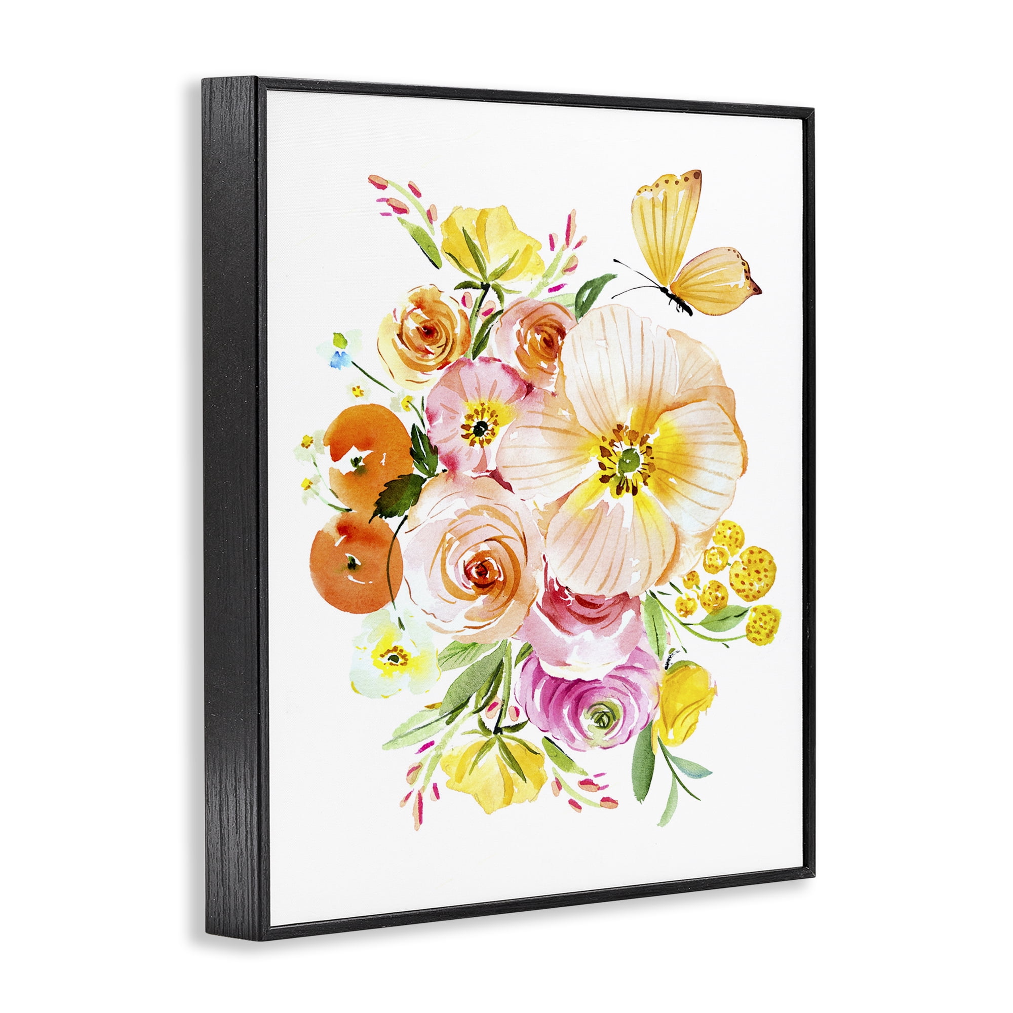 Stupell Industries Varied Flower Bundle Botanical & Floral Painting Black Framed Art Print Wall Art, 16 x 20