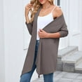thumbnail image 6 of jtjvou Women's Fall Winter 2025 Long Sleeve Open Front Casual Lightweight Soft Knit Cardigan Sweater OuterwearBrown L, 6 of 7