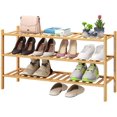 thumbnail image 1 of Zapatero Viewcare de madera de bambú de 3 niveles para 9 a 15 pares, 1 of 8