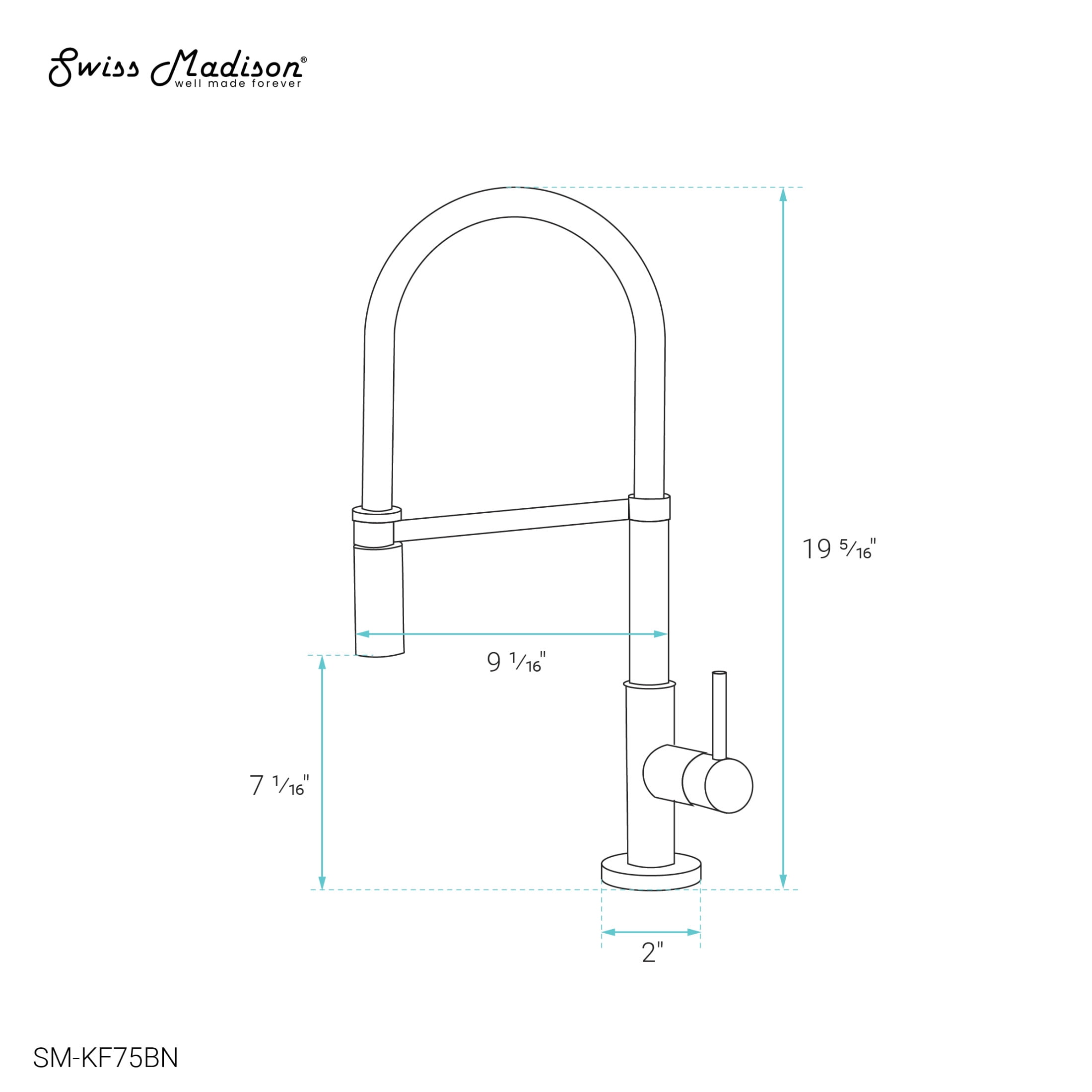 Troyes Single Handle, Pull-Down Kitchen Faucet in Brushed Nickel