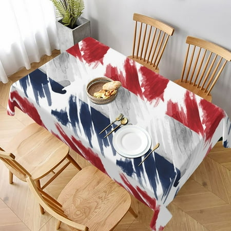 

Tablecloth French Flag Painted Table Cloth For Rectangle Tables Waterproof Resistant Picnic Table Covers For Kitchen Dining/Party(60x90in)