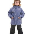 thumbnail image 3 of KAUOD Boys Girls 2 Piece Snow Suits Faux-F𝐮r Hood Ski Jackets Bib Snow Pants Set Kids Outdoor Waterproof Ski Suits, 3 of 8