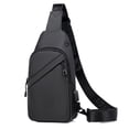 thumbnail image 1 of Hukapapa Bolso de mensajero para hombre Bolso de pecho de tela Oxford Bolso de ciclismo de gran capacidad Bolso de hombro individualnegro, 1 of 5