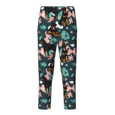 Fuzoiu Rottweiler Print Teenagers Pajama Pants Lounge Pants with 2 Pockets Elastic Waist Kids Sleep Bottoms Comfy Sleepwear PJ Bottoms for Kids-Large