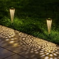 thumbnail image 5 of Paquete de 2 luces solares para caminos de jardín al aire libre, estacas decorativas impermeables para pasarelas, patios y césped, 5 of 5