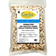 Jumbo Unsalted Pumpkin Seeds In Shell by Gerbs - 2 LBS. - Top 14 Food Allergen Free & Non GMO - Vegan & Kosher