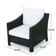 thumbnail image 3 of Gregory Outdoor Wicker Club Chairs with Cushions, Set of 2, Black, White, 3 of 7
