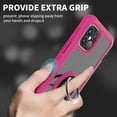 thumbnail image 5 of CoverON Apple iPhone 12 Mini Case (5.4"), Ring Holder Kickstand Magnetic Mount Clear Hard Back Cover Rubber Bumper, Hot Pink, 5 of 9