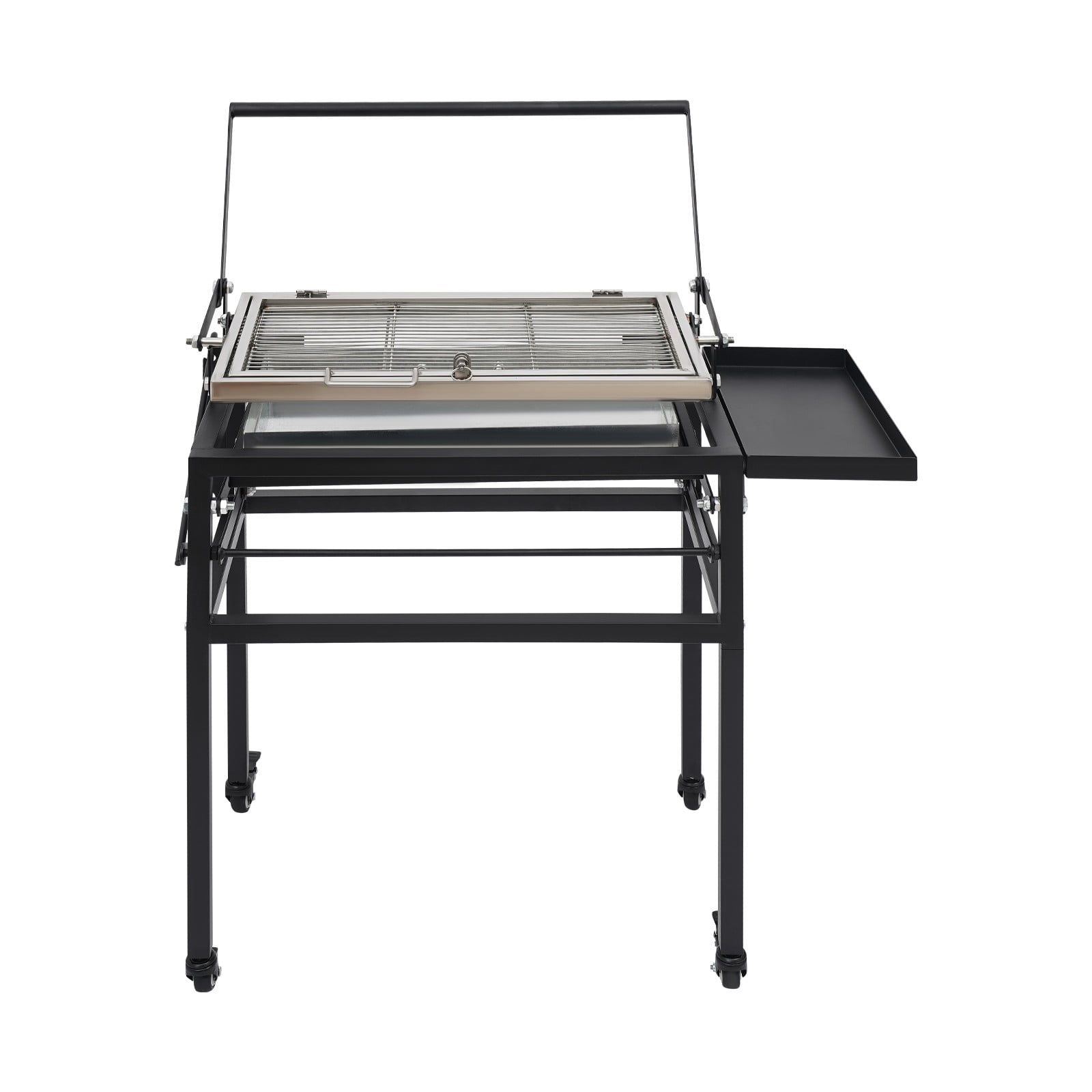 Charcoal Flip Grill – 360° Rotating Basket, Adjustable Height, Portable Outdoor BBQ with Wheels