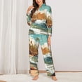 thumbnail image 2 of Balery Coastal Palm Beach Conjunto de Pijama con Estampado para Mujer, Conjunto de Dos Piezas con Manga Larga, Ropa de Dormir Suave con Bolsillos, Pijamas Cómodos-X-Large, 2 of 7