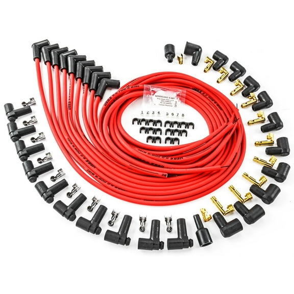 JEGS 40201 8.0mm Red Pow r Wires Small & Big Block Chevy Over Valve Covers or Un