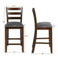 thumbnail image 3 of Topbuy Set of 2 Bar Stool Vintage Upholstered Dining Chair with Backrest and Footrest Brown&Gray, 3 of 9