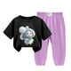 thumbnail image 1 of Odeerbi 2-12 Años Niño Niña Conjunto de Verano Camiseta de Manga Corta de Algodón Ice Silk Pantalón de Chándal Conjunto de Dos Piezas de Ropa Interior Estampada, 1 of 4