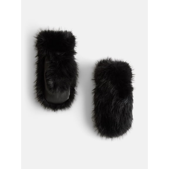Scenario Women's Faux Fur Gloves, Black