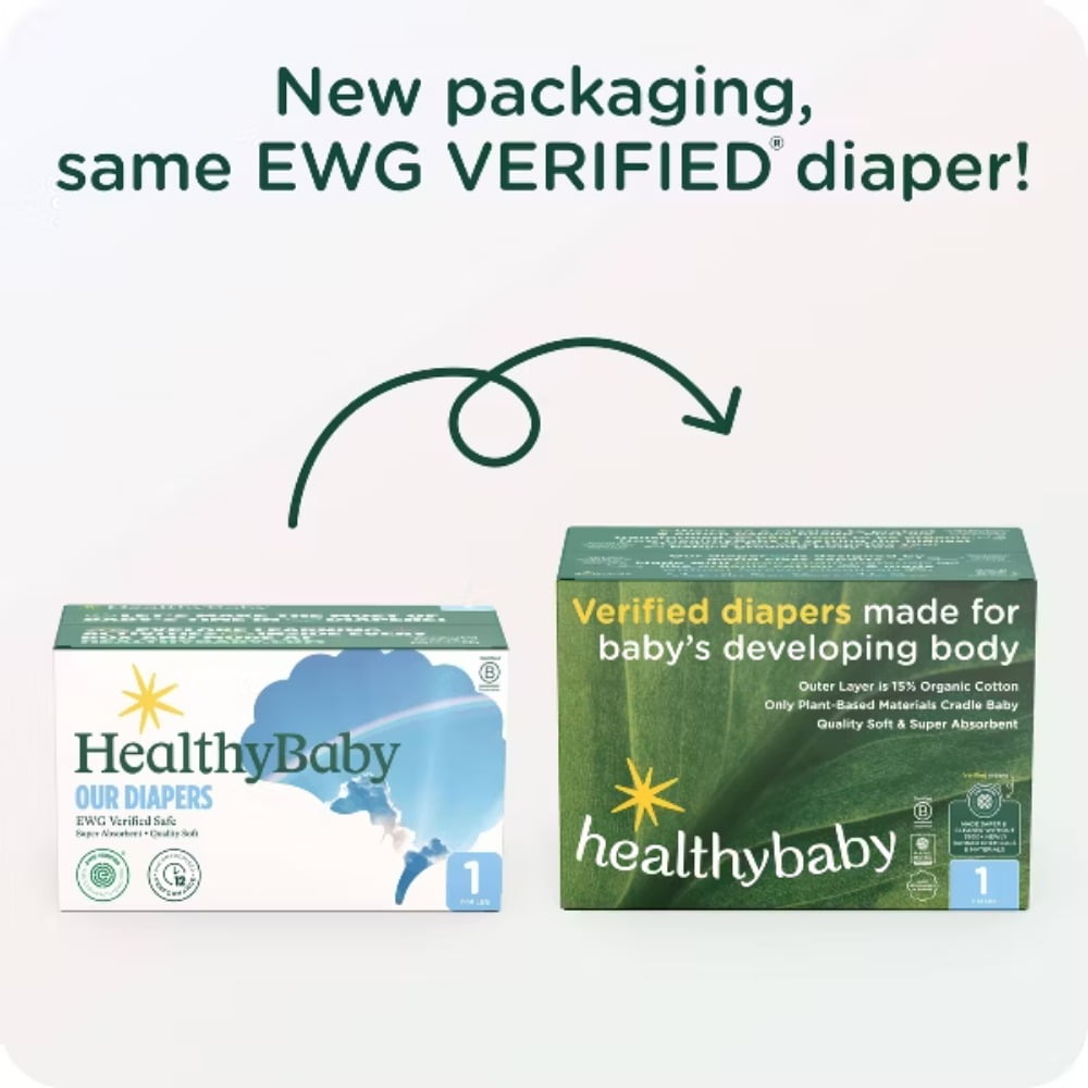 Certified Safe Organic Cotton Enhanced Diapers - Size 1 - 66ct
