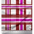 thumbnail image 1 of Soimoi Pink Poly Georgette Fabric Gingham Check Print Sewing Fabric Yard 52 Inch Wide, 1 of 5