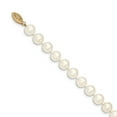 thumbnail image 2 of 14k 8-9mm White Near Round Freshwater Cultured Pearl Necklace in 14k Yellow Gold, 2 of 3