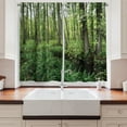 thumbnail image 2 of Ambesonne Landscape Kitchen Curtains, Forest Grass Trees Print, 55"x45", Olive Green and Dark Sepia, 2 of 3