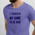 thumbnail image 2 of Greenyef Graphics I Paused My Game to Be Here Gamer Gift Funny Tee Men's T-Shirt Style-31 (Violet & Navy Blue, X-Large), 2 of 6