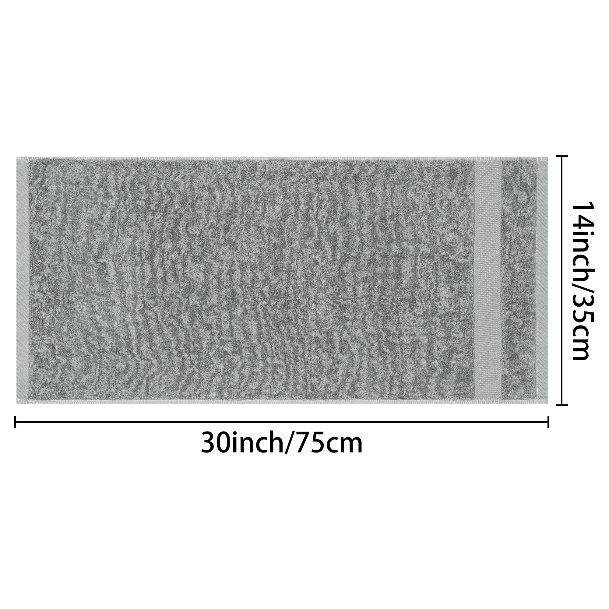 REGALWOVEN 100% Cotton Hand Towels 14" x 30", Lightweight, Soft, Absorbent Washcloths Set for Home Bathroom Hotel Grey 4pk