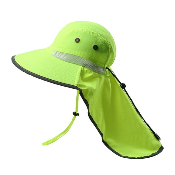 lixuesong High Visibility Fluorescent Color Fisherman Hat Wide Brims Sunshade Hat with Sun Protections For Outdoor Enthusiast
