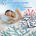 thumbnail image 3 of Teal Blue Grey Coral Coastal Cooling Blanket,Lightweight Breathable Summer Throw Blanket with Double Sided Cold Effect,Summer Beach Seaside Nautical Picnic Blankets Bed Sheet for Hot Sleepers 40"x60", 3 of 8