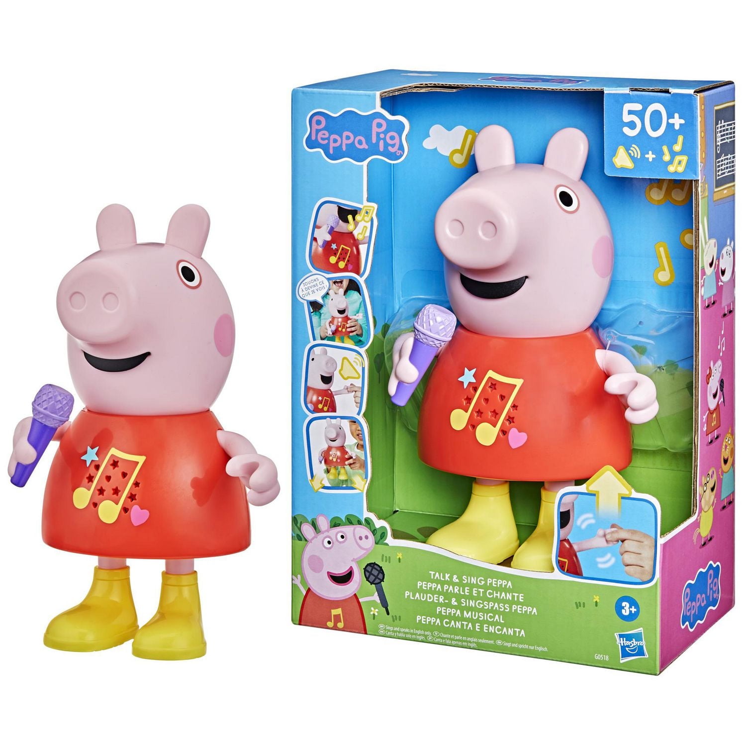Peppa Pig Talk & Sing Peppa Doll - French Version, Ages 3 and up