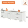 thumbnail image 6 of WAMPAT Large Buffet Cabinet with Storage, 2-in-1 Kitchen Storage Cabinet with 4 Drawers and 8 Doors, Accent Coffee Bar Cabinet with Adjustable Shelves for Dining Room, Living Room, Entryway, 6 of 7
