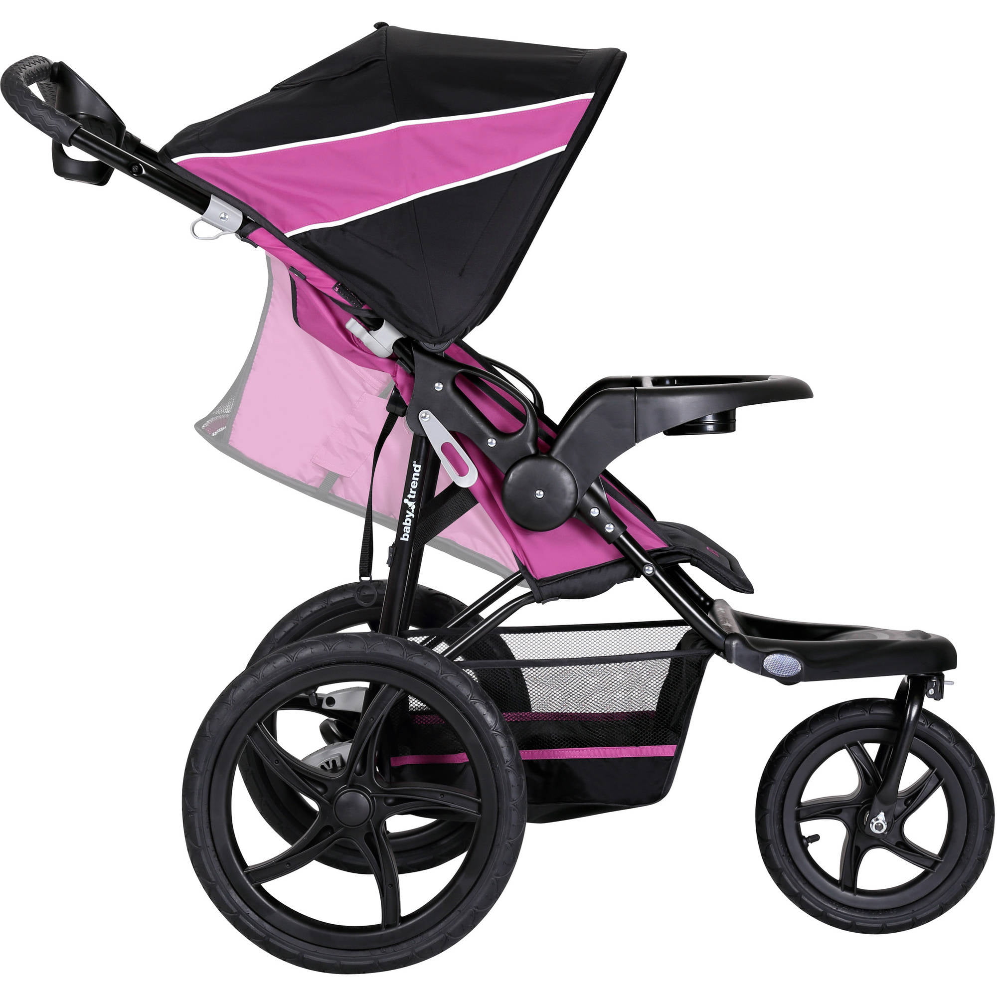 pink jogging stroller with car seat