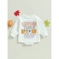 thumbnail image 2 of Baby Toddler Boys Girls Halloween Romper, 0 3 6 12 18 Months Long Sleeve Crew Neck Ghost Letters Print Fall Bodysuit Clothing, 2 of 7