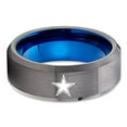 thumbnail image 2 of Gunmetal Tungsten Wedding Ring,Blue Tungsten Wedding Ring,Football Inspired,Galaxy Star Ring,Tungsten Carbide Ring, 2 of 3