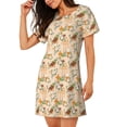 thumbnail image 2 of Wukai cross Print Women's Loose Short Sleeve Nightgown, Soft Sleep Dress for Comfortable Relaxation, Casual Lounge Wear, 2 of 6